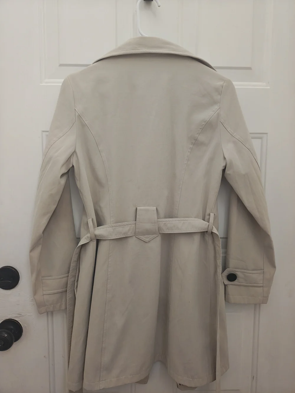 Dolce & Gabbana Beige Double-Breasted Trench Coat with Black Buttons